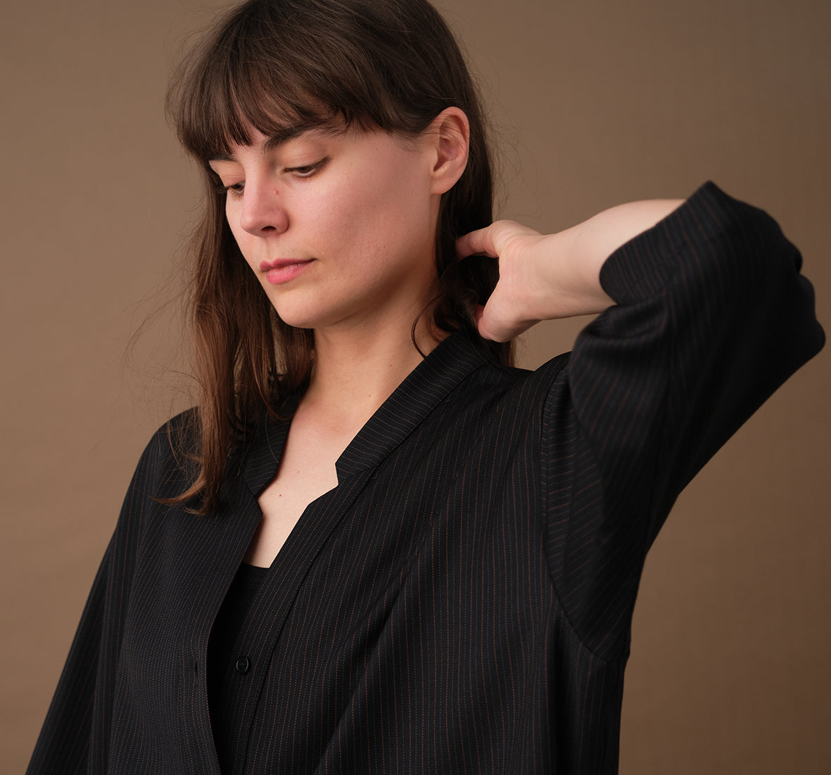 Liebling Naja Kreidestreifen-Kleid