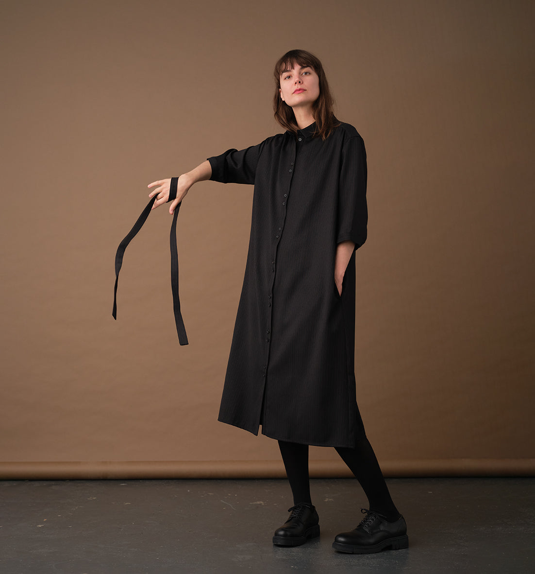 Liebling Svala Kreidestreifen-Hemdkleid